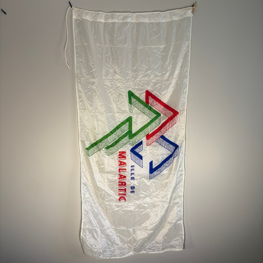 Vintage Ville de Malartic Quebec Canada Nylon Flag Banner White 3x6 ft